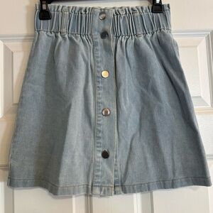 Pink Lily Denim Button-Front Skirt, size Small